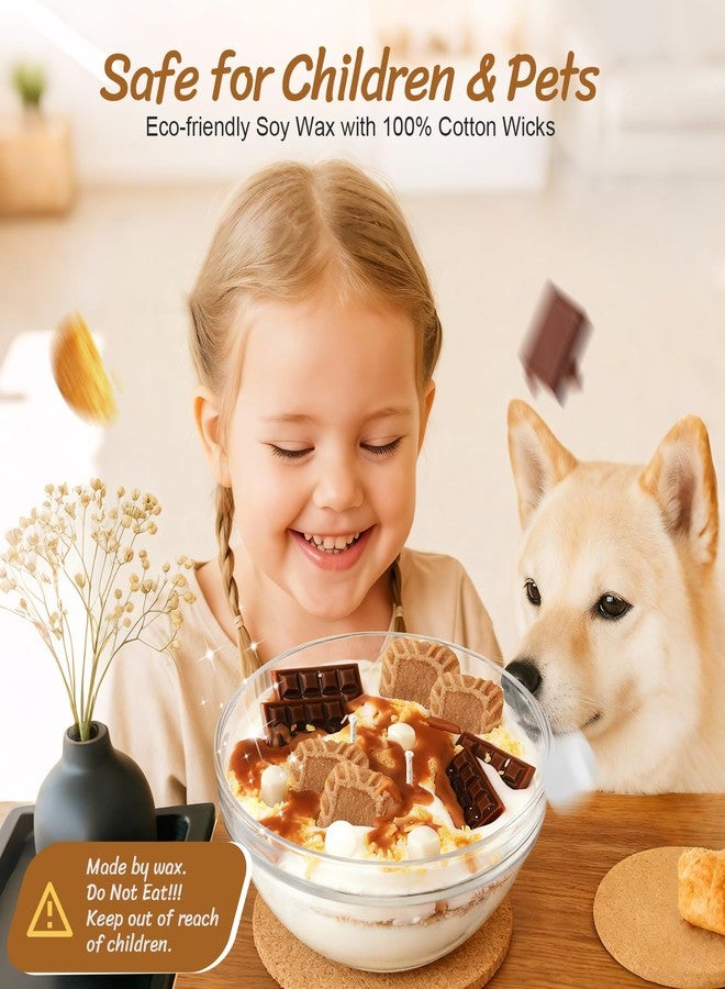 Ceoighe S'mores Candle Bowl, 2 Wicks Realistic Cereal Food Candles with Graham Crackers, Chocolate, and Marshmallows for Best Burn, Ideal for Christmas, Thanksgiving Day, Camping, Movie Night Supplies - Image 4